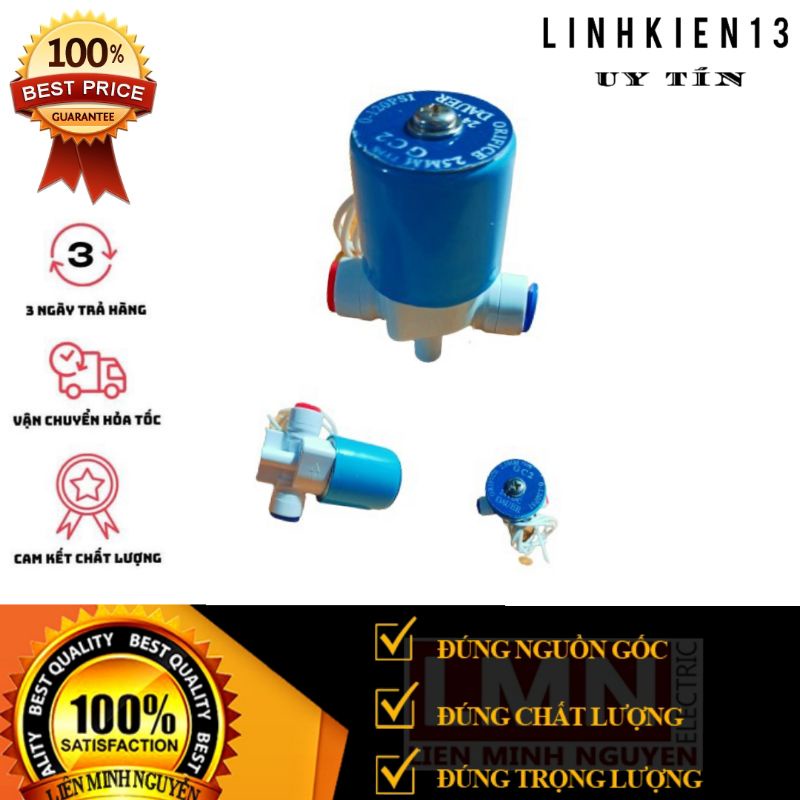 Van điện từ 24V máy lọc nước 2đầu phi6 in chữ dập chìm thân