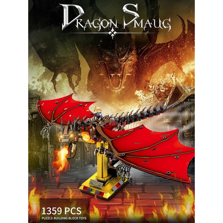 Bộ 1359 Món Đồ Chơi Xếp Hình Nhân Vật MOC The Hobbit Smaug Dragon