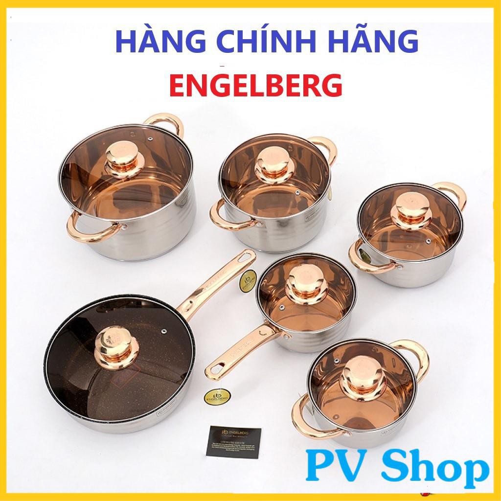 (✅Chính hãng) Bộ nồi đức 6 món ENGELBERG Chính hãng đầy đủ tem mác