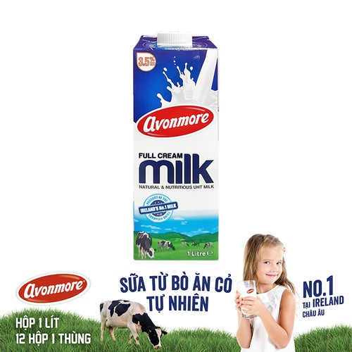 Date T2.2021 Combo 4 Sữa Tươi Ít Béo hiệu Avonmore 1L