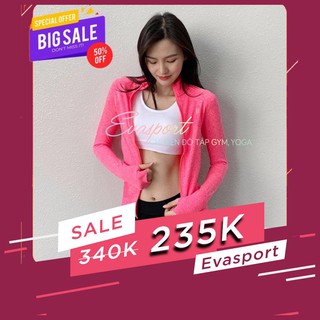Áo khoác tập gym nữ NAQI vải dệt kim tay dài áo khoác tập gym yoga aerobic zumba thể thao