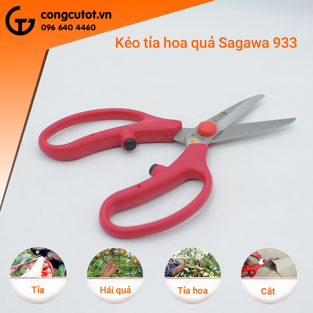 Kéo cắt tỉa hoa quả Đài Loan Sagawa 933