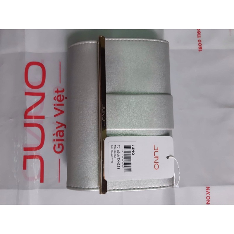 Bóp dự tiệc Juno màu bạc sang trọng newtag