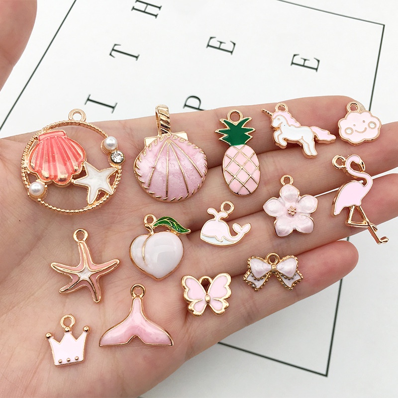 1 Mặt Dây Chuyền Hợp Kim Hình Vỏ Sò / Nàng Tiên Cá / Hoa Hồng Đơn Giản DIY