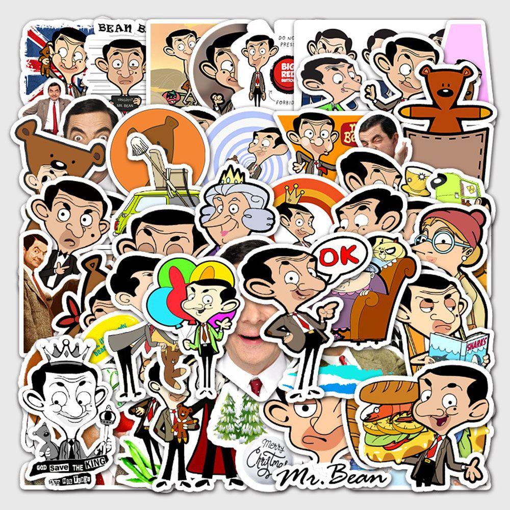 Ông JARRED JARRED Mr. Bộ 50 Miếng Dán Trang Trí Xe Mô Tô Mr. Đề Can Dán Hành Lý / Ván Trượt / Nhật Ký Hình Hạt Đậu