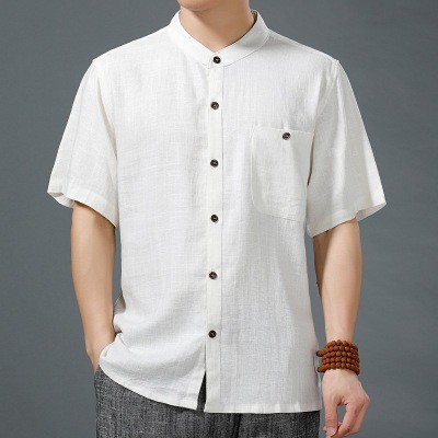 [Giá Xưởng] Áo Sơ Mi Đũi Nam Cổ Tàu | BigBuy360 - bigbuy360.vn