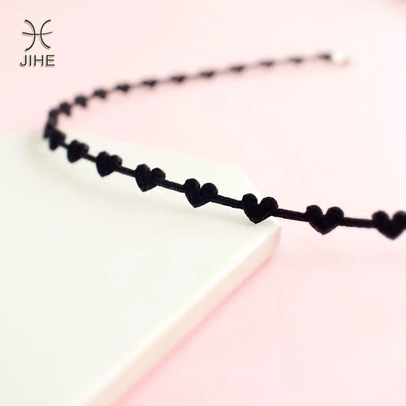 【JIHE】Choker dây chuyền mặt trái tim ba chiều phong cách Nhật Hàn thời trang