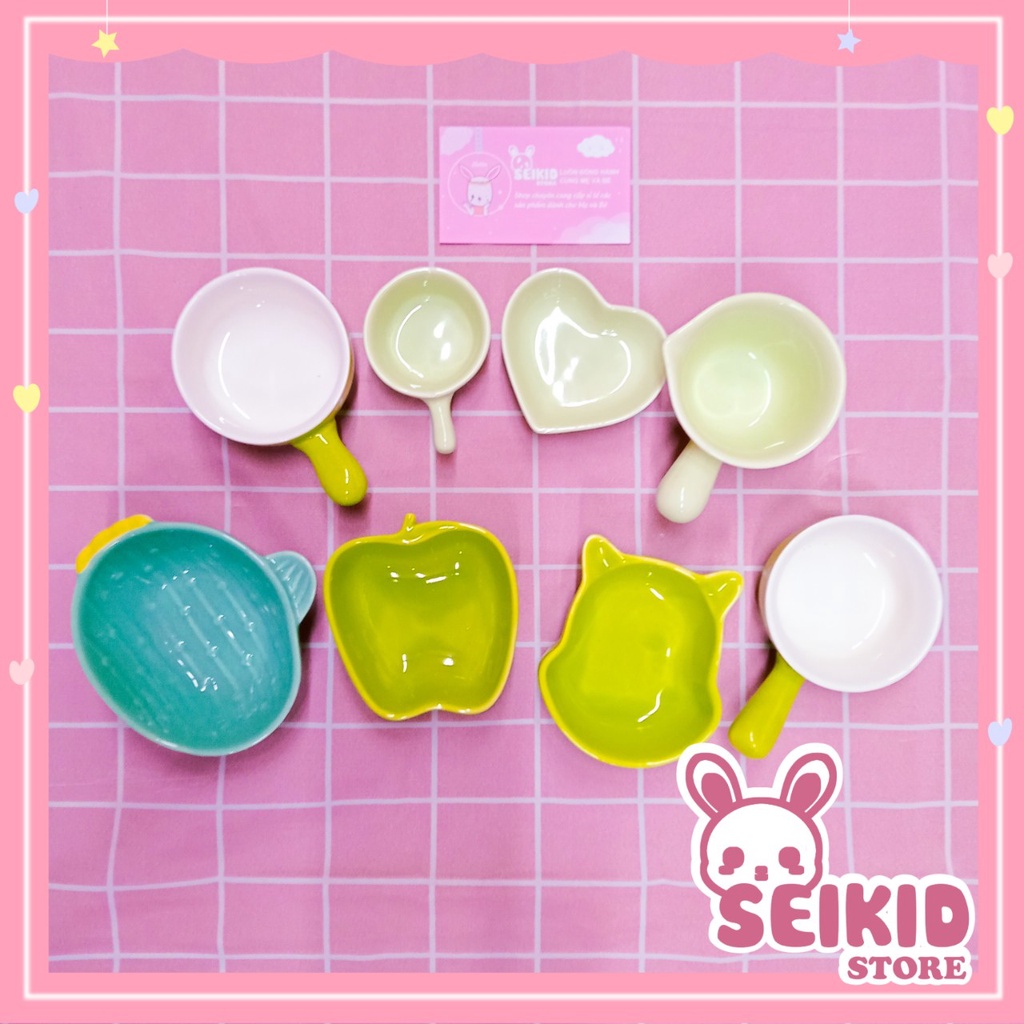 Bát Sứ Ăn Dặm Cao Cấp Cho Bé Màu Xanh Lá Seikid Store 80-250ml