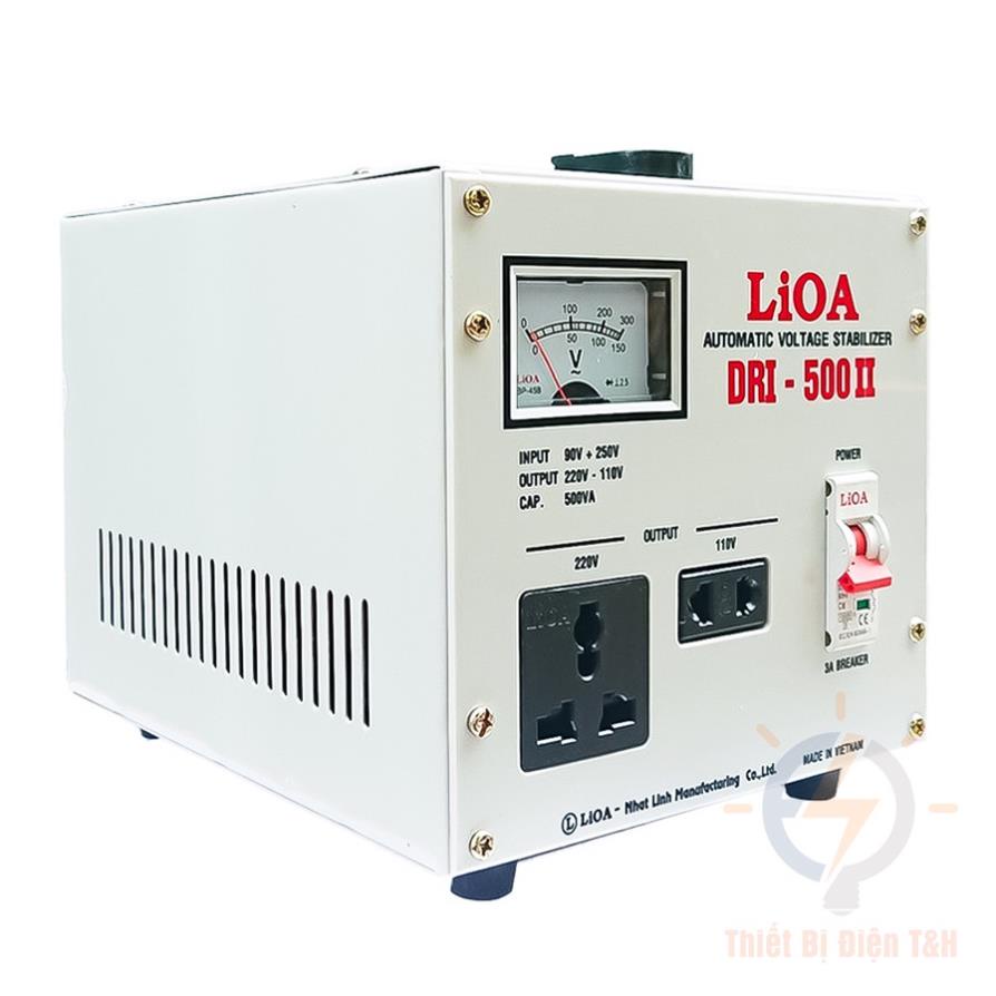 Ổn áp Lioa 0,5kva, DRI-500II, 1 pha, dải điện 90V - 250V