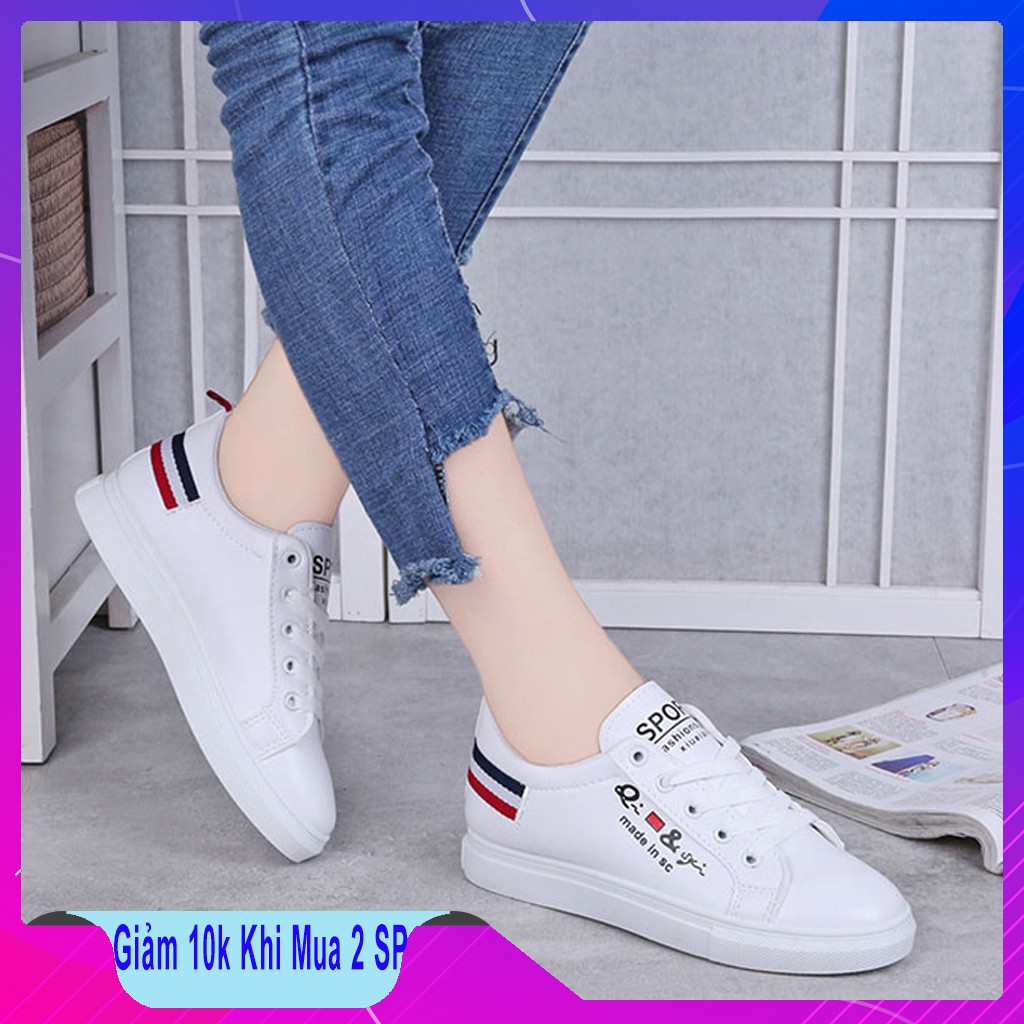 [Sale 3 Ngày] Giày thể thao nữ kẻ sọc xanh than hot 2019