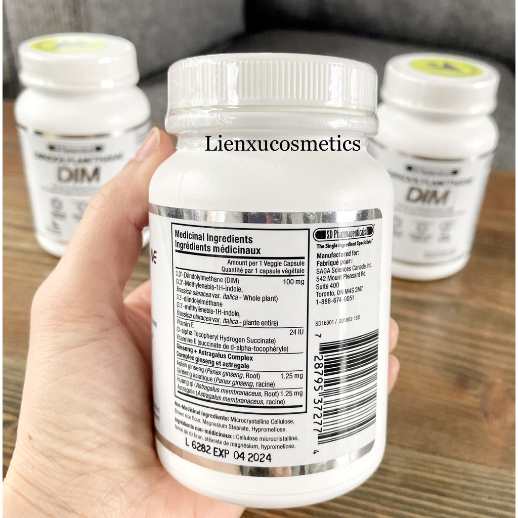 Viên uống DIM SD Pharmaceutical 90 viên; hsd T9/2025; made in Canada