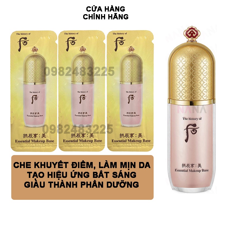 Gói sample kem lót WHOO HỒNG trang điểm nâng tone da sáng hồng The History Of Whoo Gongjinhyang Mi Essential Makeup Base