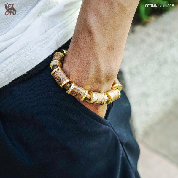 Vòng Tay Trầm Tốc Malaysia Mix 24k (14mm) Cao Cấp - Tài Lộc | BigBuy360 - bigbuy360.vn