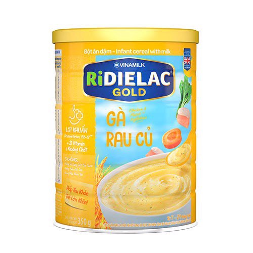 Bột ăn dặm Vinamilk RiDielac Gold hộp thiếc 350g các loại