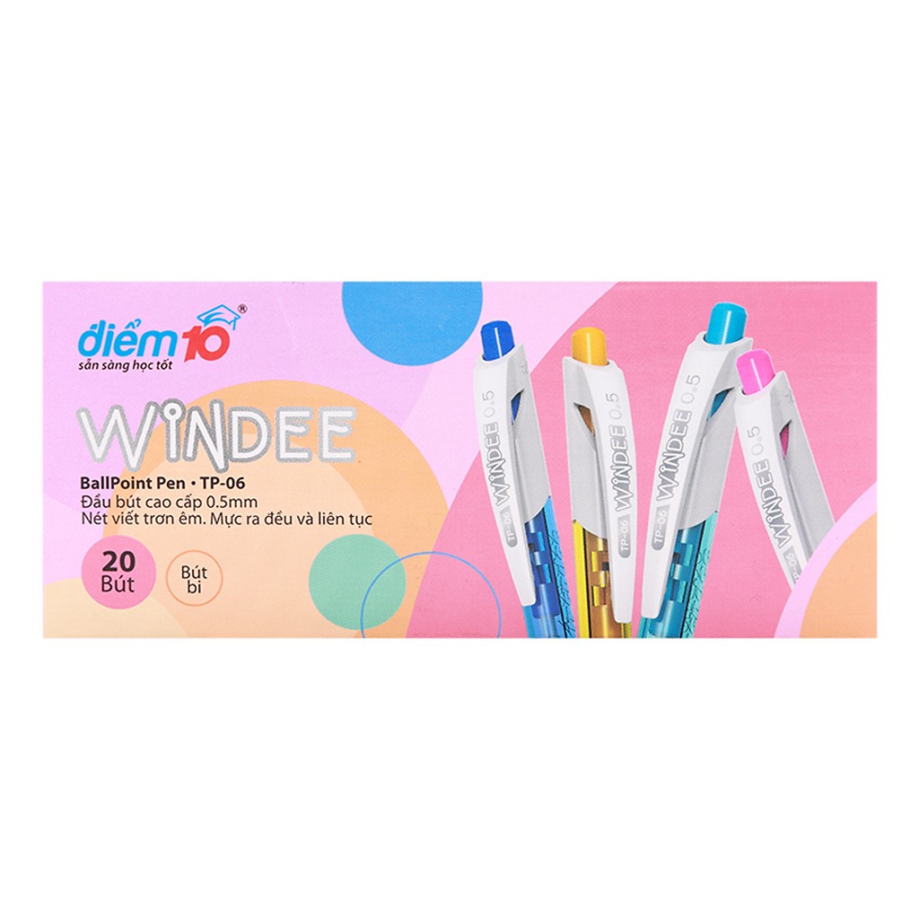 Bút Bi Bấm Windee Điểm 10 TP-06 Ngòi 0.5mm