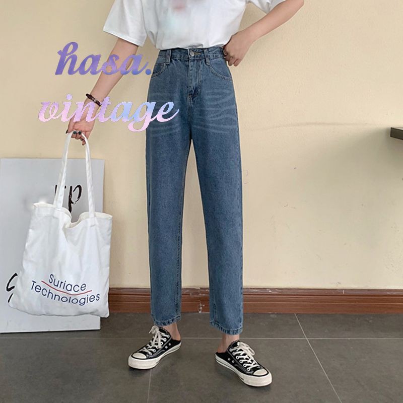 [Order]🌿 Quần jean baggy suông ống đứng cạp cao basic ulzzang 🔥