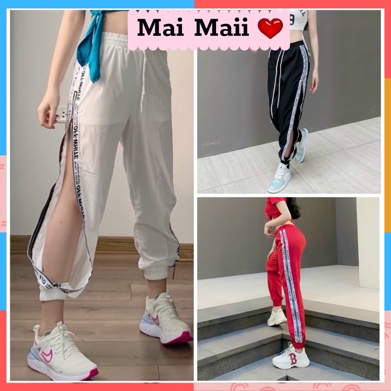 Quần thể thao nữ, Quần jogger chữ kéo khóa 2 bên tập gym, yoga, zumba nữ siêu cá tính