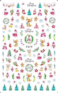 Sticker Noel dán móng- Phụ kiện trang trí móng