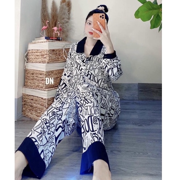Set bộ Pijama vổ bẻ tay bồng họa tiết sang chảnh nhiều màu