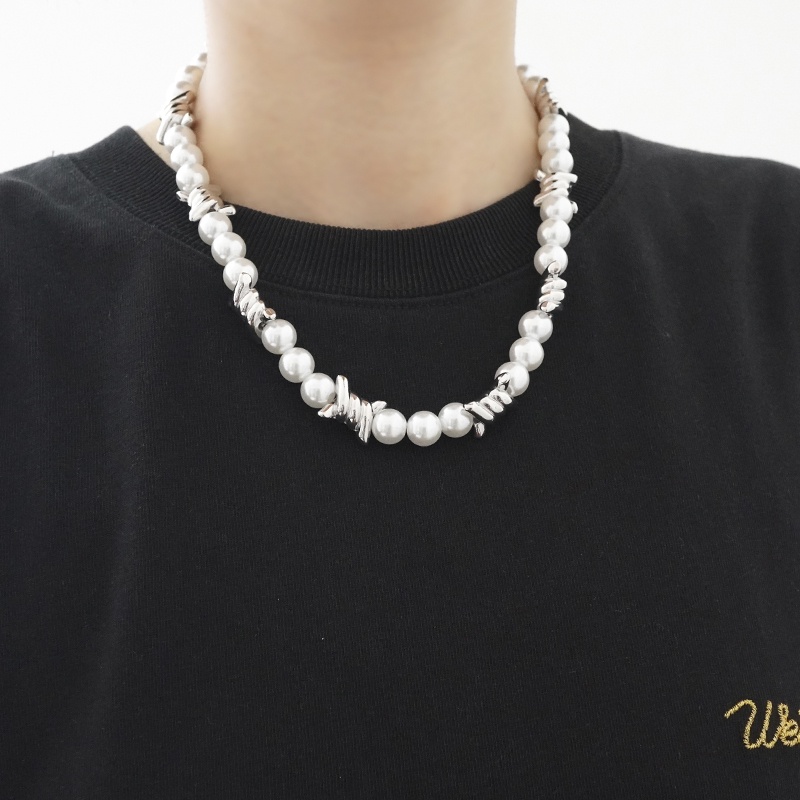 Vòng cổ Ngọc Trai Giả Phong Cách hip hop Cá Tính Dành Cho Cả Nam Và Nữ