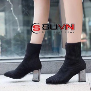 [FreeShip ] bốt len cao cấp gót tráng gương trụ 7cm ảnh thật tự chụp