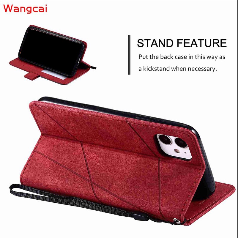 Ốp Điện Thoại Doanh Nhân Bằng Da Dạng Ví Nắp Lật Có Ngăn Đựng Thẻ Và Giá Đỡ Cho iPhone 11 Pro XS Max XR X 7 8 6 6s Plus