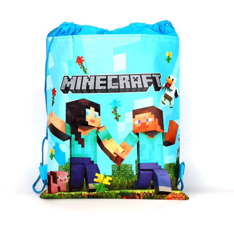 Balo Dây Rút In Họa Tiết Minecraft Cho Bé