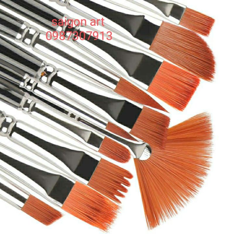 Bộ 12 Cọ Vẽ Tranh Đủ Kiểu Chất Lượng Tốt KeepSmiling, Lixiang