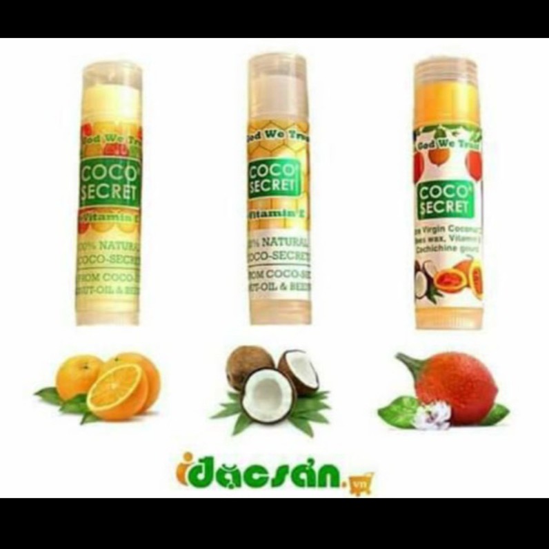 [hàng chuẩn] Son dưỡng môi dầu dừa Coco Secret - date mới (có 4 vị)