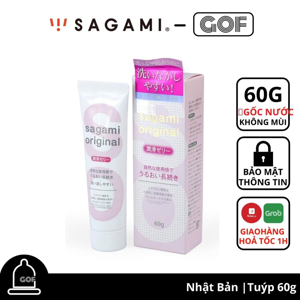 Gel bôi trơn Sagami Original cao cấp gốc nước Nhật Bản Tuýp 60g - Chính Hãng - GoF Store