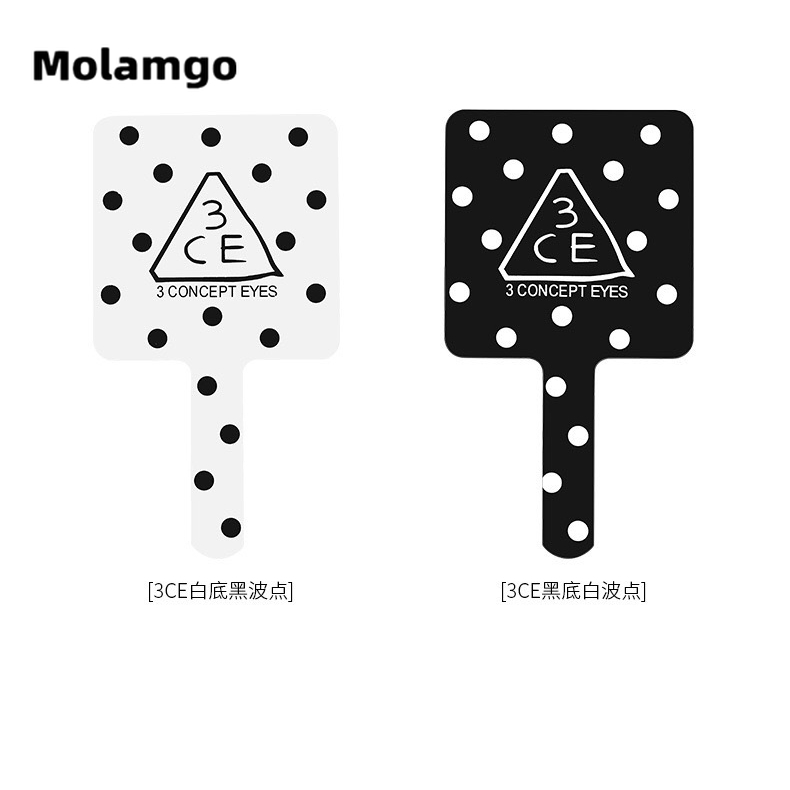 MOLAMGO  Gương trang điểm mini tay cầm hình vuông phong cách Hàn Quốc