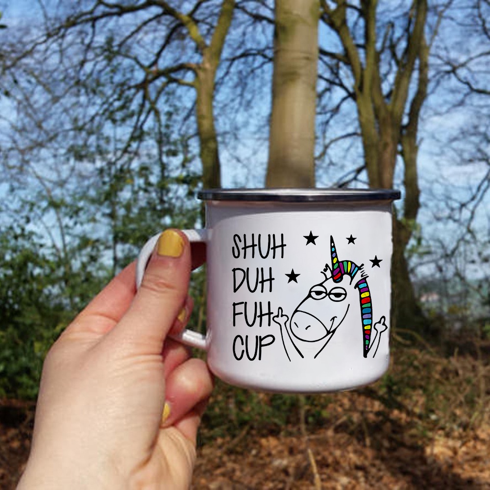 Shuh Duh Fuh Cốc Cà Phê Ngộ nghĩnh Cốc 11oz Cốc Cắm Trại Đi Bộ Đường Dài Đi Bộ Nông Thôn Cốc thiếc Ngộ nghĩnh Không Phù Hợp