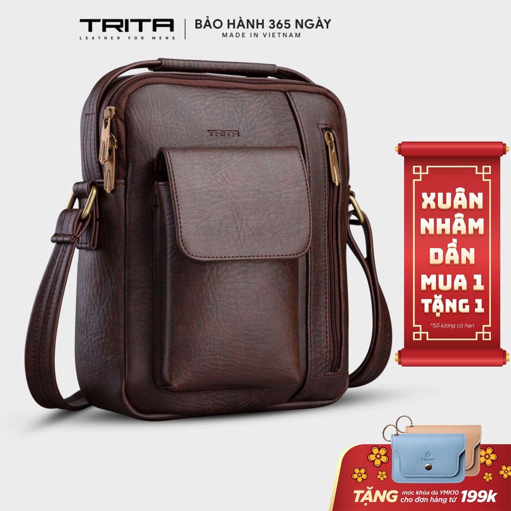 TẶNG YMK10 Túi đeo chéo da nam - nữ thời trang TRITA RTN3 thumbnail