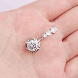 Khuyên rốn dạng thanh tạ đính đá xinh xắn-BBYA1