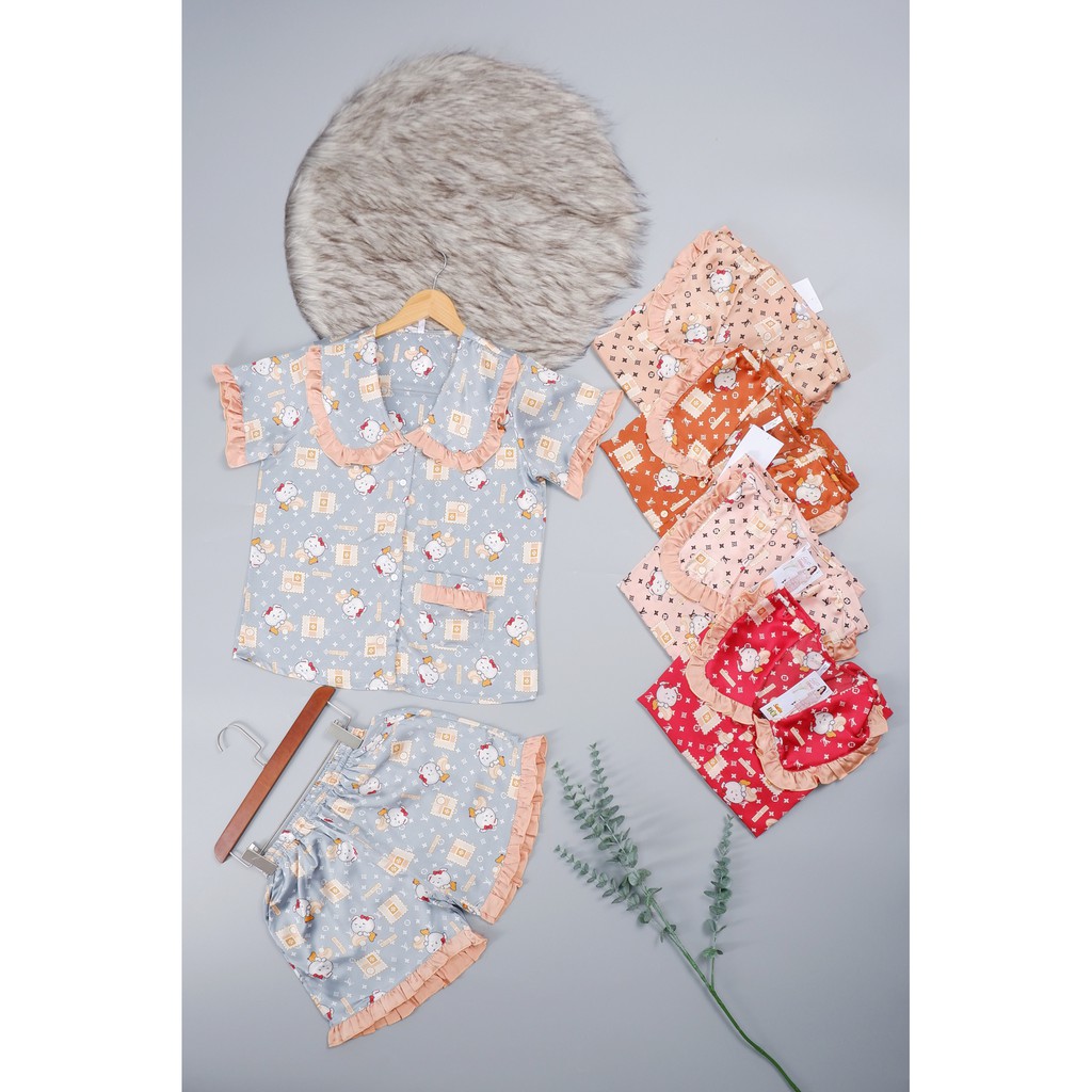 Đồ bộ pijama lửng satin áo ngắn tay mặc ở nhà thời trang nữ Wendy freesize 45- 58kg nhiều màu B440 | BigBuy360 - bigbuy360.vn