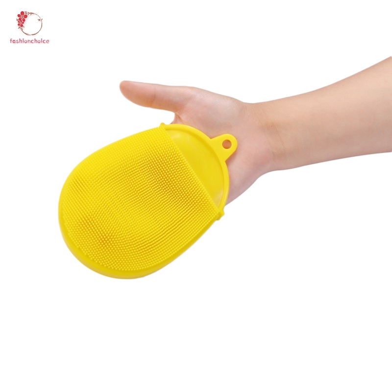 Bàn chải tắm em bé hình găng tay mau khô chống khuẩn tẩy tế bào chết bằng chất liệu silicon