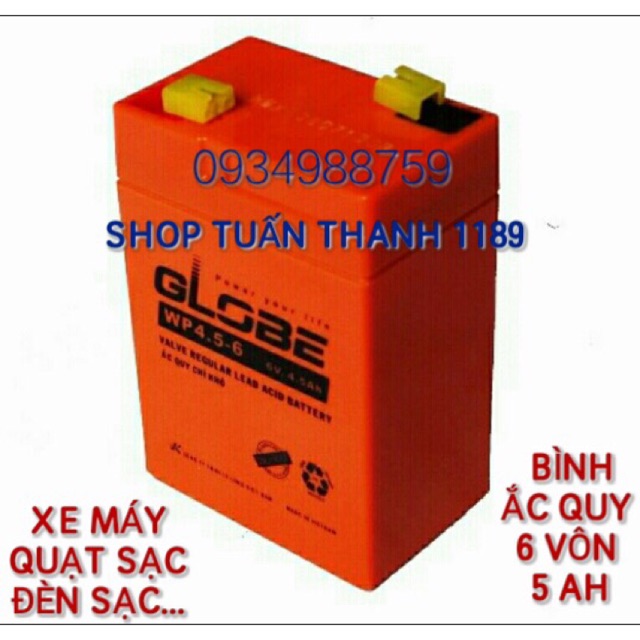 BÌNH ẮC QUY 6V 5AH GLOBE