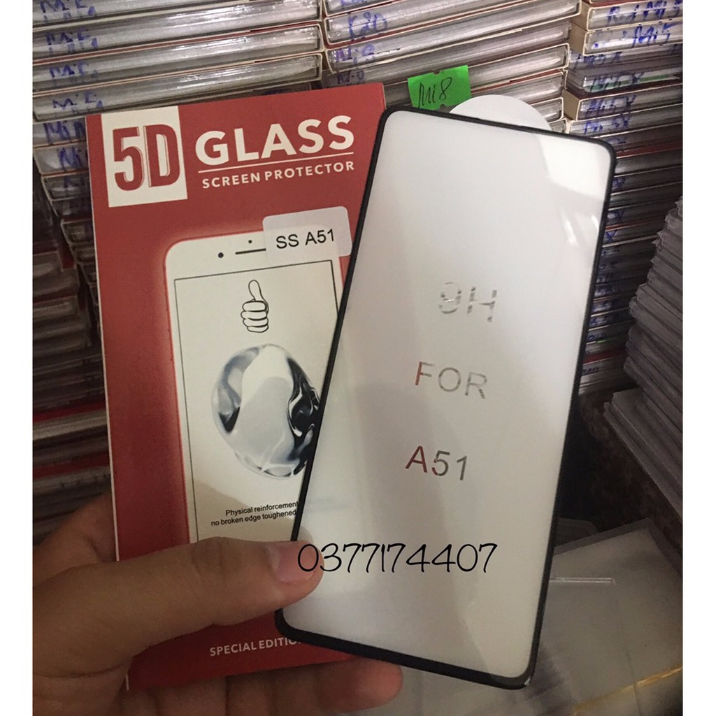Kính cường lực 5D Xịn cho Galaxy A51/ A71 Full màn hình siêu cứng viền vát 2,5D
