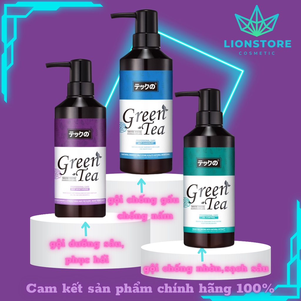 Cặp dầu gội trà xanh Meiki 780ml chống nhờn dưỡng sâu chống gàu chính hãng phục hồi hiệu quả