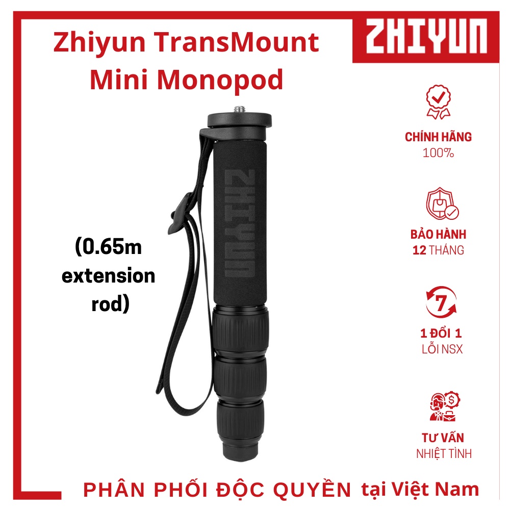 ZHIYUN  TRANSMOUNT MINI MONOPOD - Monopod dành cho Zhiyun Weebill Lab &amp; Crane 3 Lab Gimbal (0.65m extension rod)