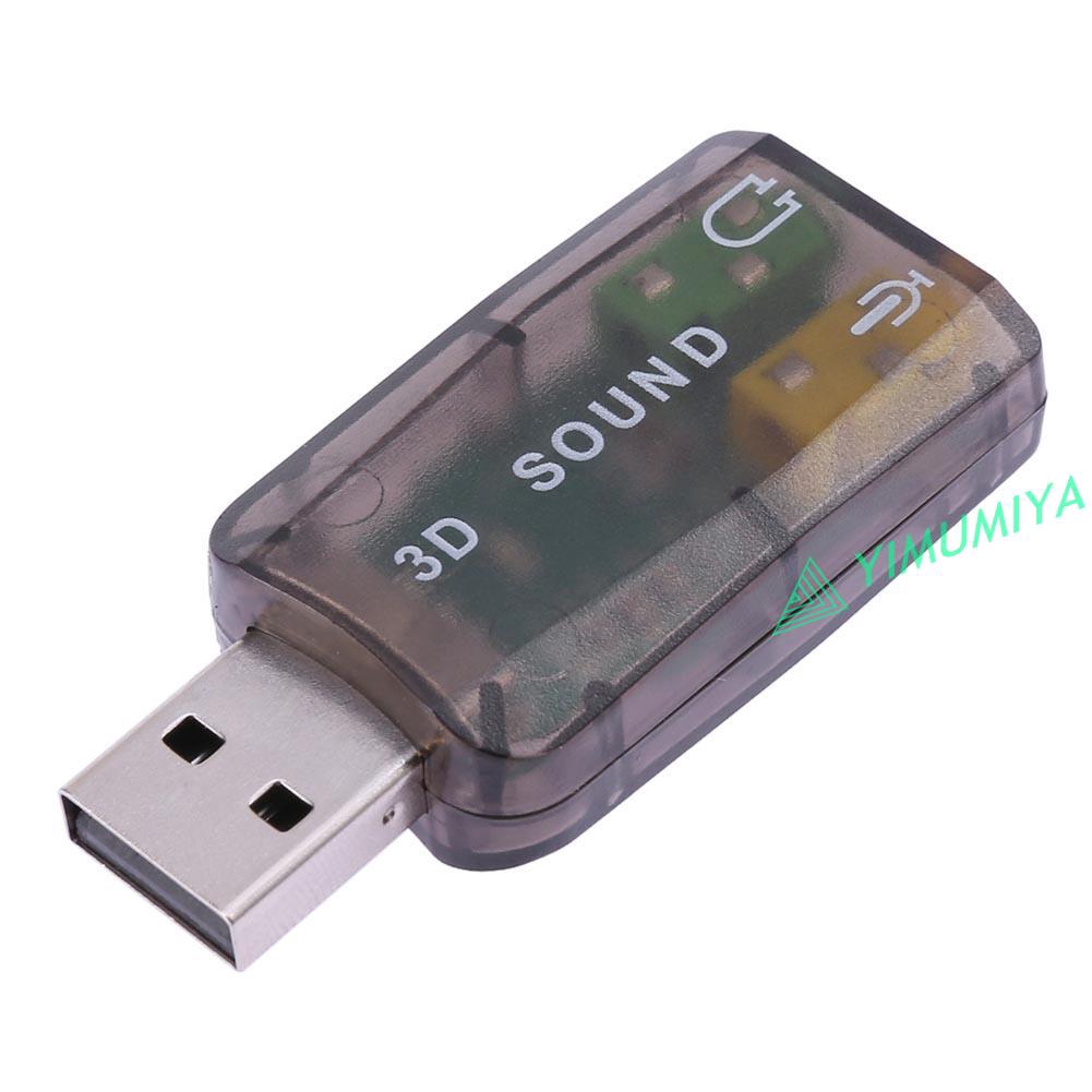 Card âm thanh chuyển đổi đầu USB 5.1 CH 3D cho máy tính laptop