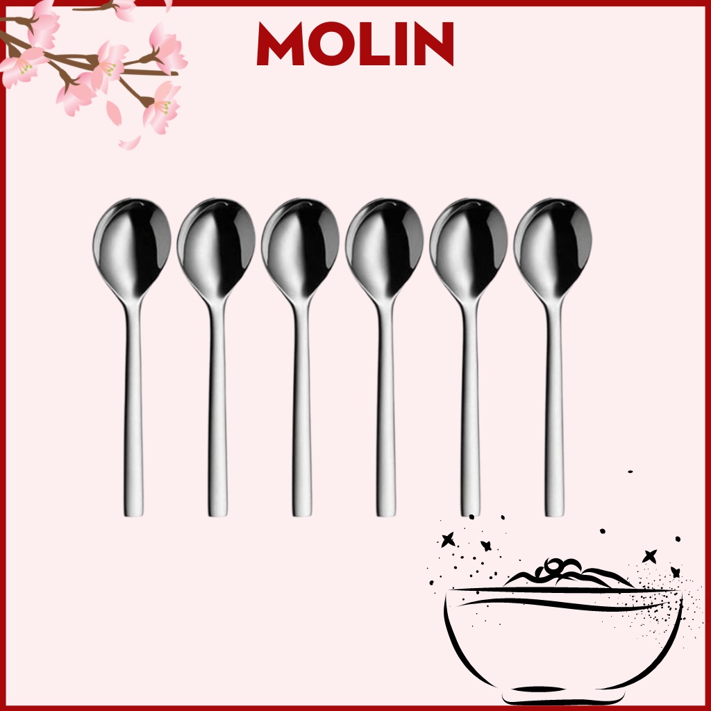 Set 6 thìa to ăn phở WMF in dập logo cán thìa dài 17cm
