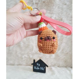 Móc khóa thú len handmade - chó Pull