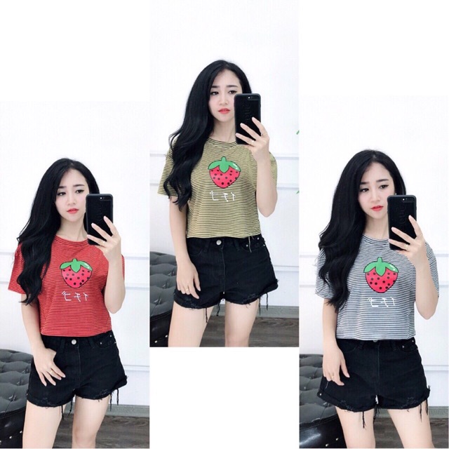 Áp croptop dâu Tây