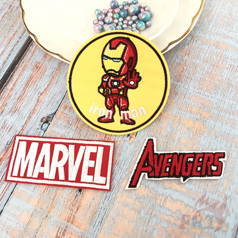Set 1 / 2 Miếng Vá Nhiệt Dùng Trang Trí Áo Quần Hình Nhân Vật Siêu Anh Hùng Dễ Thương