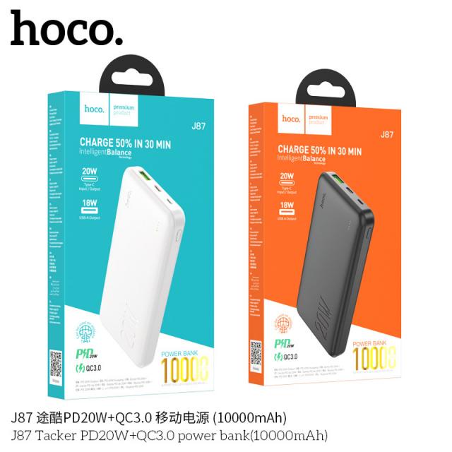 Sạc dự phòng Hoco J87 10.000mah sạc nhanh QC 3.0 và PD 20w (CHÍNH HÃNG BH 1 NĂM)