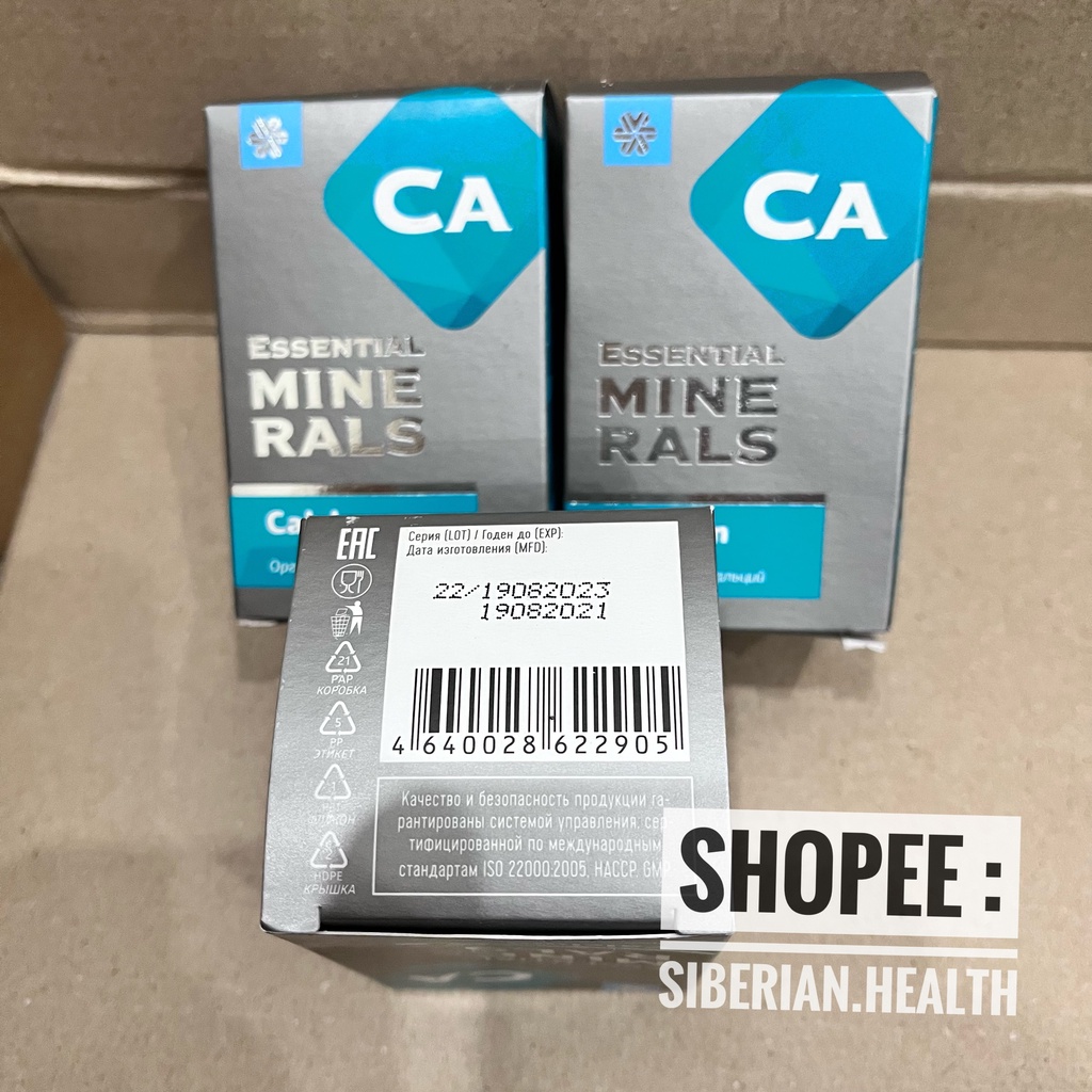 Viên uống bổ sung canxi Essential Minerals Calcium - Siberian Wellness - 60 viên
