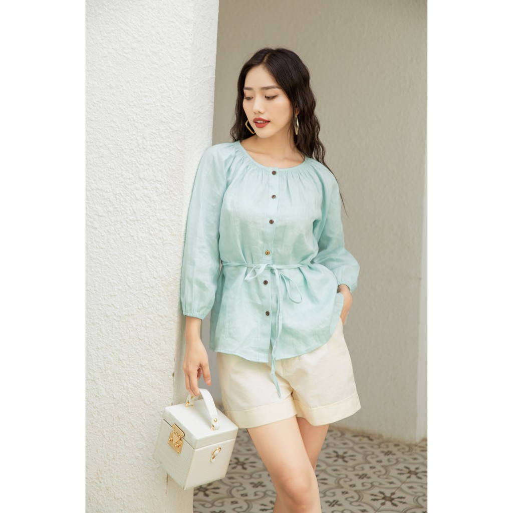 Áo linen tưng cổ thuyền