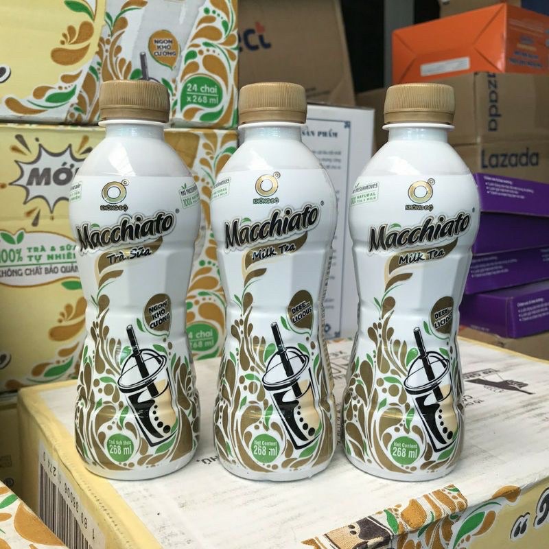 Trà sữa Machiato 0 độ chai 268ml date mới