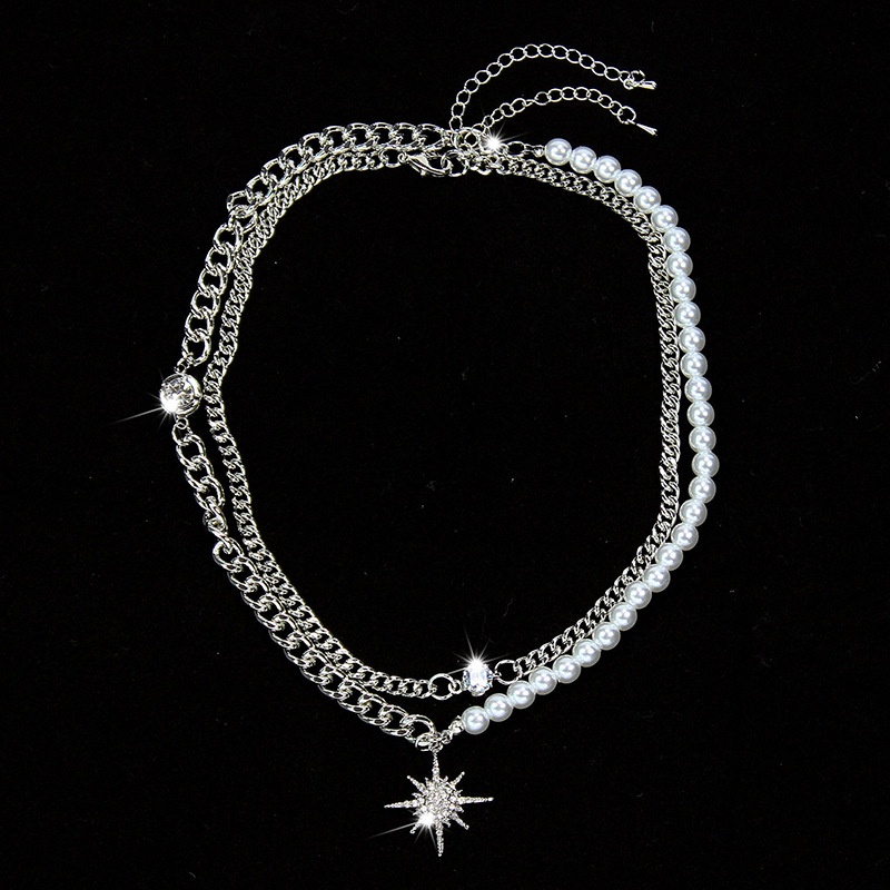 Vòng cổ Hai Lớp Mặt Ngôi Sao Đính Đá Zircon